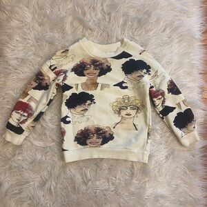 Mini Rodini Cream Sweatshirt with Artistic Faces